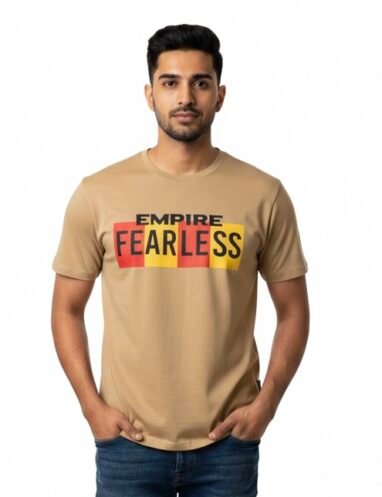 Beige Colour Round Neck T-Shirt